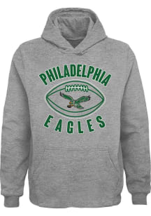 Philadelphia Eagles Boys Grey Retro Little Kicker Long Sleeve Hooded Sweatshirt