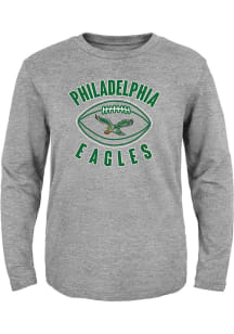 Philadelphia Eagles Toddler Grey Retro Little Kicker Long Sleeve T-Shirt