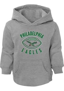 Philadelphia Eagles Toddler Grey Retro Little Kicker Long Sleeve Hooded Sweatshirt