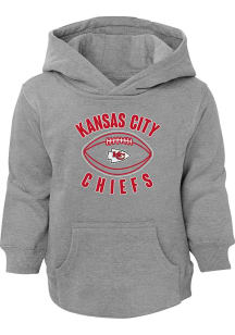 Kansas City Chiefs Toddler Grey Retro Little Kicker Long Sleeve Hooded Sweatshirt