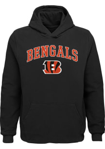 Cincinnati Bengals Boys Black Arched Logo Long Sleeve Hooded Sweatshirt
