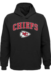 Kansas City Chiefs Youth Black Arched Logo Long Sleeve Hoodie
