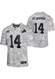 Amon-Ra St. Brown Detroit Lions Youth Grey Nike Salute To Service Football Jersey