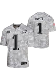Jalen Hurts Philadelphia Eagles Youth Grey Nike Salute To Service Football Jersey