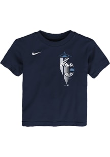 Nike Kansas City Royals Toddler Navy Blue Wordmark City Connect Short Sleeve T-Shirt