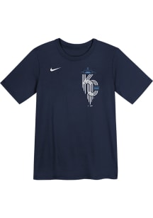 Nike Kansas City Royals Boys Navy Blue Wordmark City Connect Short Sleeve T-Shirt