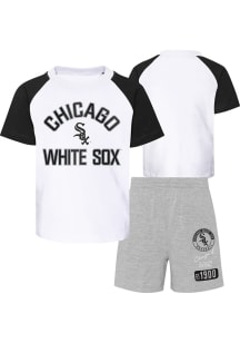 Chicago White Sox Toddler White Ground Out Baller Set Top and Bottom