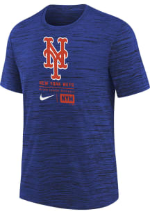 Nike New York Mets Youth Blue Large Logo Velocity Short Sleeve T-Shirt