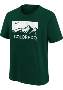 Nike Colorado Rockies Youth Green Wordmark City Connect Short Sleeve T-Shirt