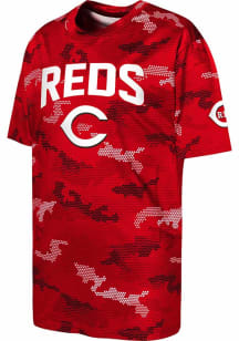 Cincinnati Reds Youth Red Trainer Tech Short Sleeve T-Shirt