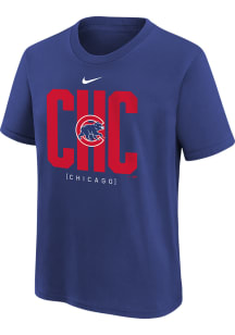 Nike Chicago Cubs Youth Blue Team Score Board Short Sleeve T-Shirt