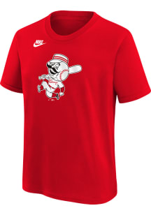 Nike Cincinnati Reds Youth Red Cooperstown Team Logo Short Sleeve T-Shirt