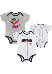 Cleveland Guardians Baby Grey Play Ball One Piece