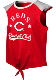 Cincinnati Reds Girls Red Base Run Short Sleeve Tank Top