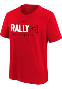 Nike Cincinnati Reds Youth Red Rally Home Short Sleeve T-Shirt