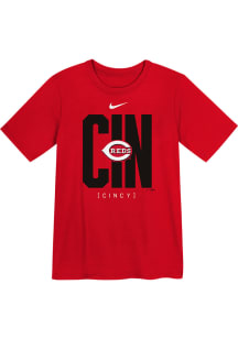 Nike Cincinnati Reds Boys Red Team Score Board Short Sleeve T-Shirt