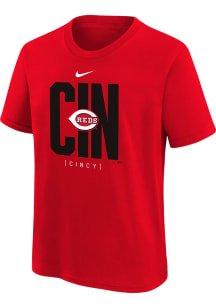 Nike Cincinnati Reds Youth Red Team Score Board Short Sleeve T-Shirt