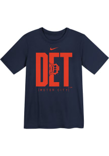 Nike Detroit Tigers Boys Navy Blue Team Score Board Short Sleeve T-Shirt