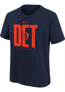 Nike Detroit Tigers Youth Navy Blue Team Score Board Short Sleeve T-Shirt