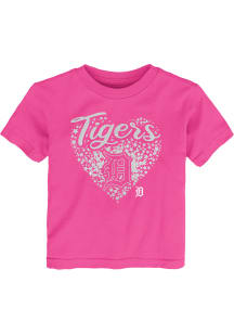 Detroit Tigers Toddler Girls Pink Summer Love Short Sleeve T-Shirt