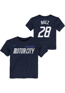 Javier Baez Detroit Tigers Toddler Navy Blue Fuse City Connect Short Sleeve Player T Shirt