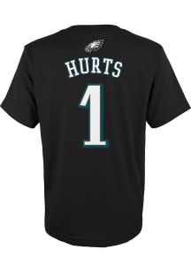 Jalen Hurts Philadelphia Eagles Youth Black Name and Number Player Tee