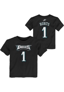 Jalen Hurts Philadelphia Eagles Toddler Black Name and Number Short Sleeve Player T Shirt