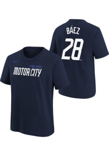 Javier Baez Detroit Tigers Youth Navy Blue Fuse City Connect Player Tee