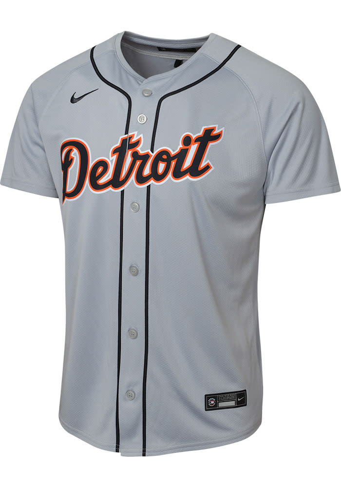 Nike Detroit Tigers ベースボールシャツ Detroit Tigers Youth HEATHERGREY Road Limited Blank Baseball