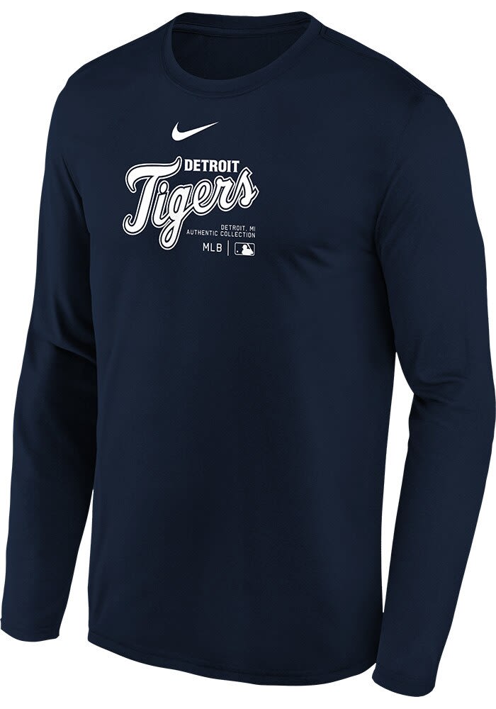 Nike Detroit Tigers Youth NAVY Practice Long Sleeve T-Shirt