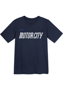 Nike Detroit Tigers Boys Navy Blue Wordmark City Connect Short Sleeve T-Shirt