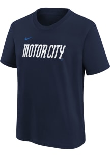 Nike Detroit Tigers Youth Navy Blue Wordmark City Connect Short Sleeve T-Shirt