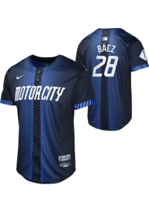Javier Baez  Nike Detroit Tigers Youth Navy Blue City Connect Limited Jersey
