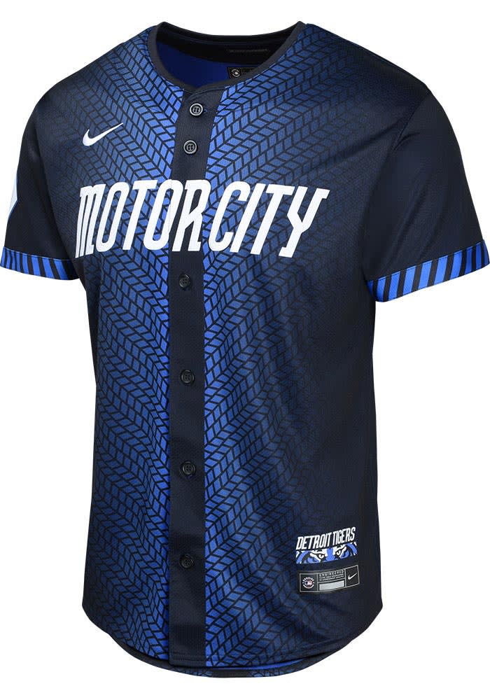 Nike Detroit Tigers Boys BLUE City Connect Limited Blank - 133418095