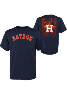 Houston Astros Youth Navy Blue Curve Ball Short Sleeve T-Shirt