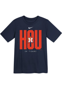 Nike Houston Astros Boys Navy Blue Team Score Board Short Sleeve T-Shirt