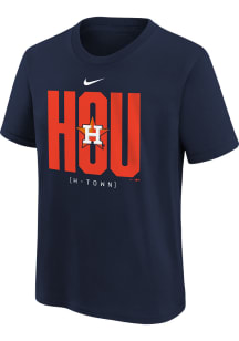 Nike Houston Astros Youth Navy Blue Team Score Board Short Sleeve T-Shirt