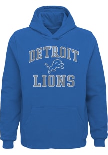 Detroit Lions Youth Blue #1 Design Long Sleeve Hoodie