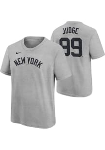 Aaron Judge New York Yankees Youth Grey Road Name and Number Player Tee