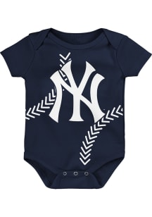 New York Yankees Baby Navy Blue Running Home Short Sleeve One Piece