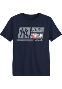 New York Yankees Boys Navy Blue Multi Hitter Short Sleeve T-Shirt