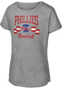 Philadelphia Phillies Girls Grey Bombshell Short Sleeve Tee