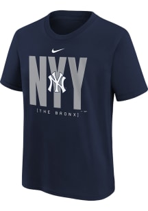 Nike New York Yankees Youth Navy Blue Team Score Board Short Sleeve T-Shirt