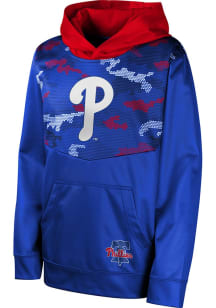 Philadelphia Phillies Youth Red Dug Out Long Sleeve Hoodie