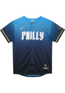 Nike Phillies Boys Navy Blue City Connect Limited Blank Baseball Jersey