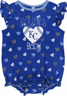 Kansas City Royals Baby Blue Baseball Love Short Sleeve One Piece
