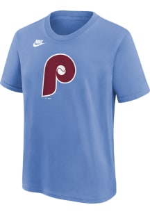 Nike Philadelphia Phillies Youth Light Blue Cooperstown Team Logo Short Sleeve T-Shirt