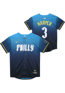 Bryce Harper  Philadelphia Phillies Boys Navy Blue City Connect Limited Baseball Jersey