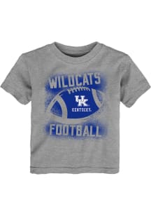Kentucky Wildcats Toddler Grey Stencil Ball - Football Short Sleeve T-Shirt