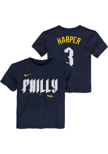 Bryce Harper Philadelphia Phillies Toddler Navy Blue Fuse City Connect Short Sleeve Player T Shi..